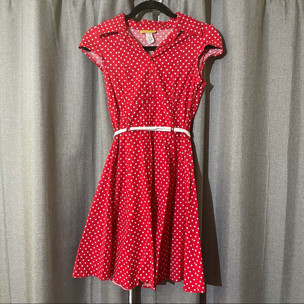Vintage 1990s Tropical Wear red polka dot dress